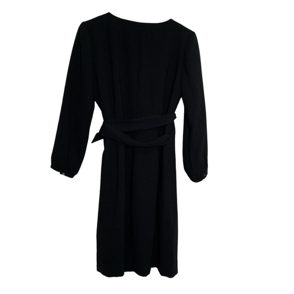 J. CREW Wrap Dress in 365 Crepe Black Tie At Waist Size 6 - Picture 4 of 16